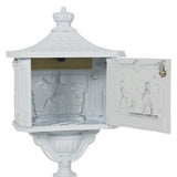 Mailbox Cast Aluminum White Mail Box Postal Box Security Heavy Duty New