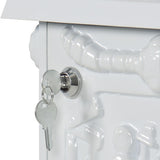 Mailbox Cast Aluminum White Mail Box Postal Box Security Heavy Duty New