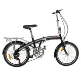 Folding Bike 20" Shimano 6 Speed Bike Fold Storage Black College School (Black)