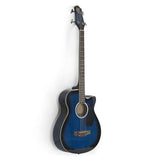 Electric Acoustic Bass Guitar Blue With Equalizer Solid Construction