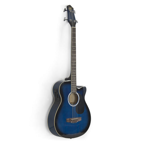 Electric Acoustic Bass Guitar Blue With Equalizer Solid Construction