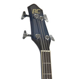Electric Acoustic Bass Guitar Blue With Equalizer Solid Construction