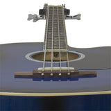 Electric Acoustic Bass Guitar Blue With Equalizer Solid Construction