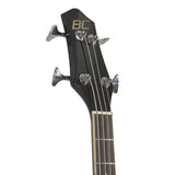 Black Electric Acoustic Bass Guitar With Equalizer Solid Construction
