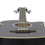Black Electric Acoustic Bass Guitar With Equalizer Solid Construction