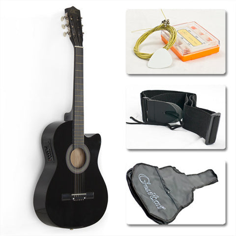Electric Acoustic Guitar With Guitar Case, Strap, Tuner