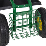 Garden Cart Rolling Work Seat With Tool Tray Heavy Duty Gardening Planting