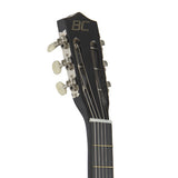 Black Acoustic Guitar Cutaway Design With Guitar Case, Strap, Tuner and Pick