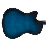 Blue Acoustic Guitar Cutaway Design w/ Guitar Case, Strap, Tuner and Pick
