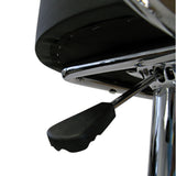 Bar Stools Leather Set of (2) Black Swivel Bar Pub Barstools Modern Design