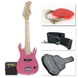 Electric Guitar Kids 30" Pink Guitar With Amp + Case + Strap