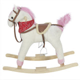 Rocking Horse Plush Pink With Sound Toy Girls Rocking Horse Solid Construction