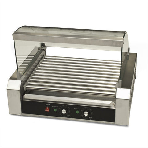 Hot Dog Roller 30 Dogs Grill Cooker W/ Glass Hood Commercial Machine Vending