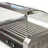Hot Dog Roller 30 Dogs Grill Cooker W/ Glass Hood Commercial Machine Vending