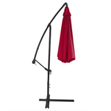 Patio Umbrella Offset 10' Hanging Umbrella Outdoor Market Umbrella Burgundy