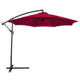 Patio Umbrella Offset 10' Hanging Umbrella Outdoor Market Umbrella Burgundy